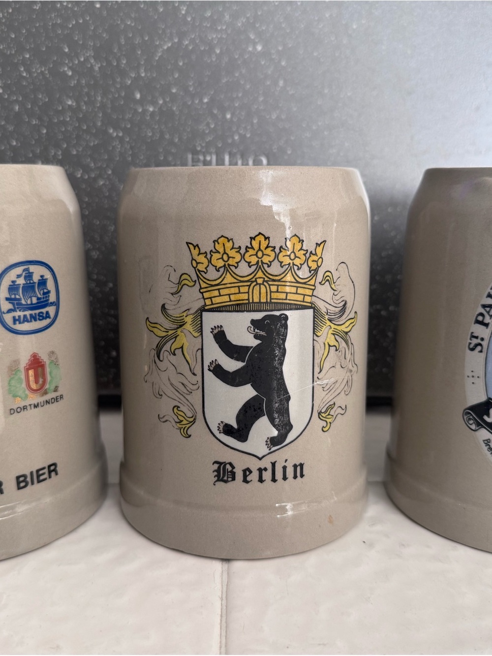 Berlin Classic Stoneware Crest Ceramic Beer Stein Mugs